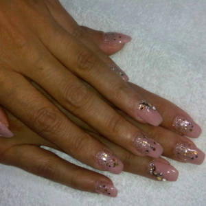 Glittering Nail Art with Rhinestones
